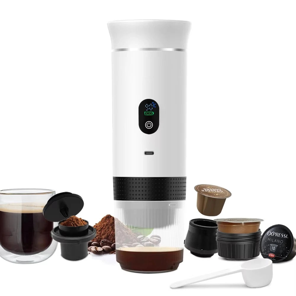 Taşınabilir Mini Espresso Kahve Makinesi – USB-C Şarjlı, 5 Dakikada Sıcak Kahve